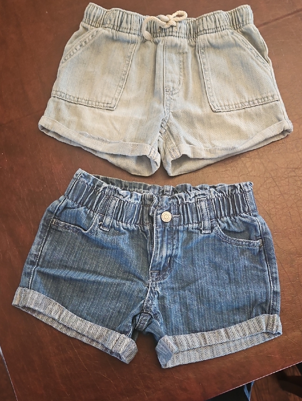 Cat & Jack Light Blue and Medium Blue Denim Shorts Set Sz 6